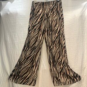 Philosophy Tiger Striped Animal Print Wide Leg Palazzo Pants Pull On Flowy XS